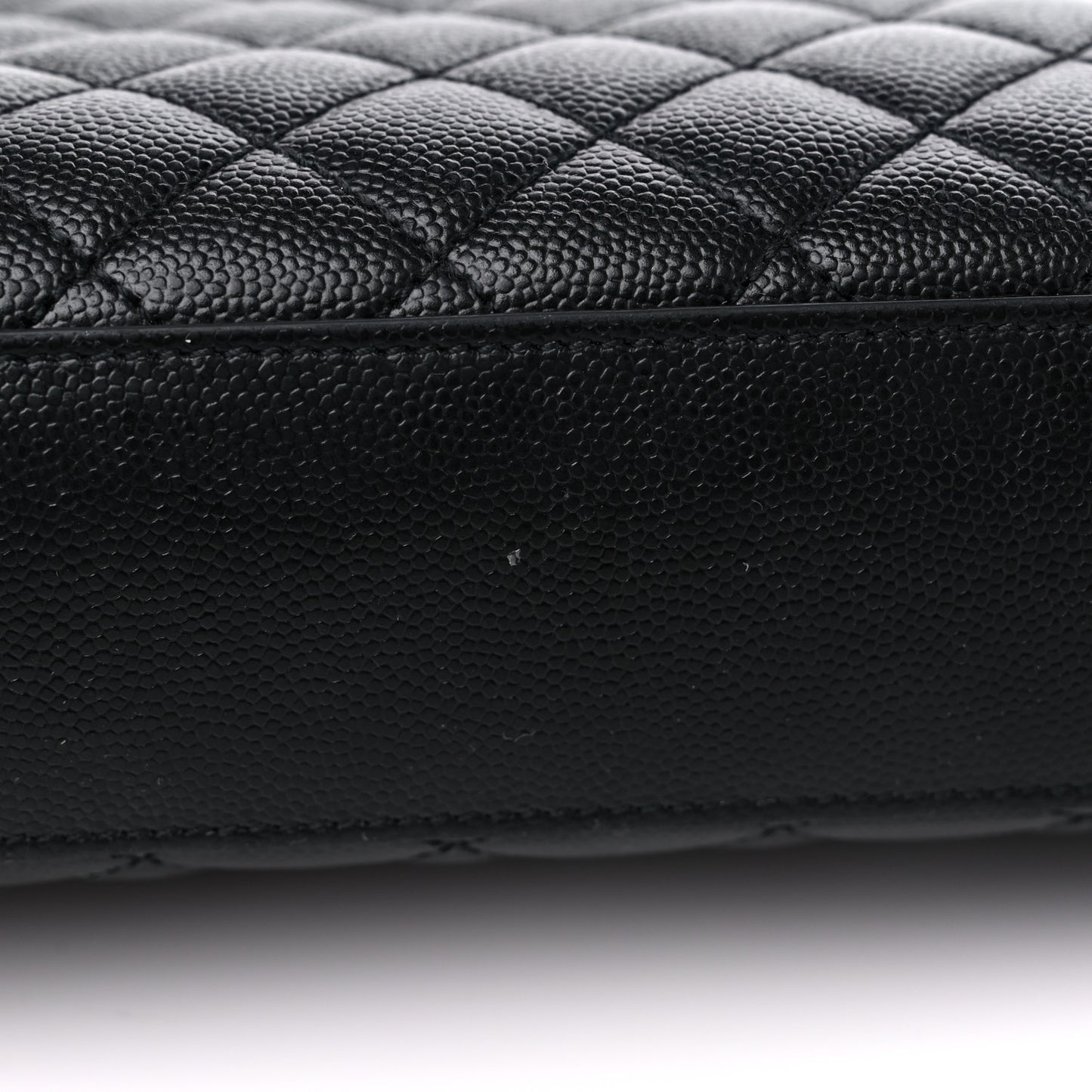 Grain De Poudre Textured Mixed Matelasse Large Triquilt Monogram Satchel Black