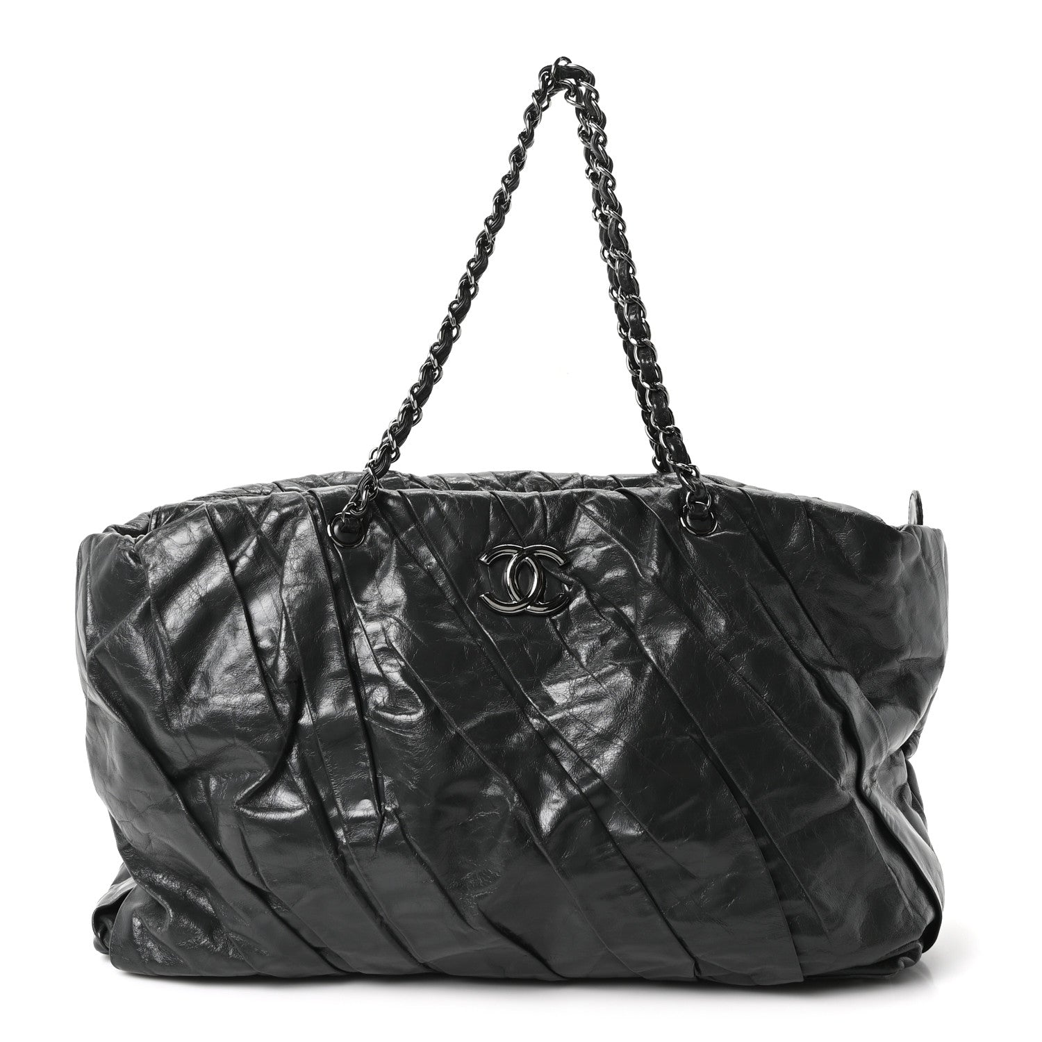 Chanel Glazed Calfskin Twisted Bowling Bag Grey 1 of 10