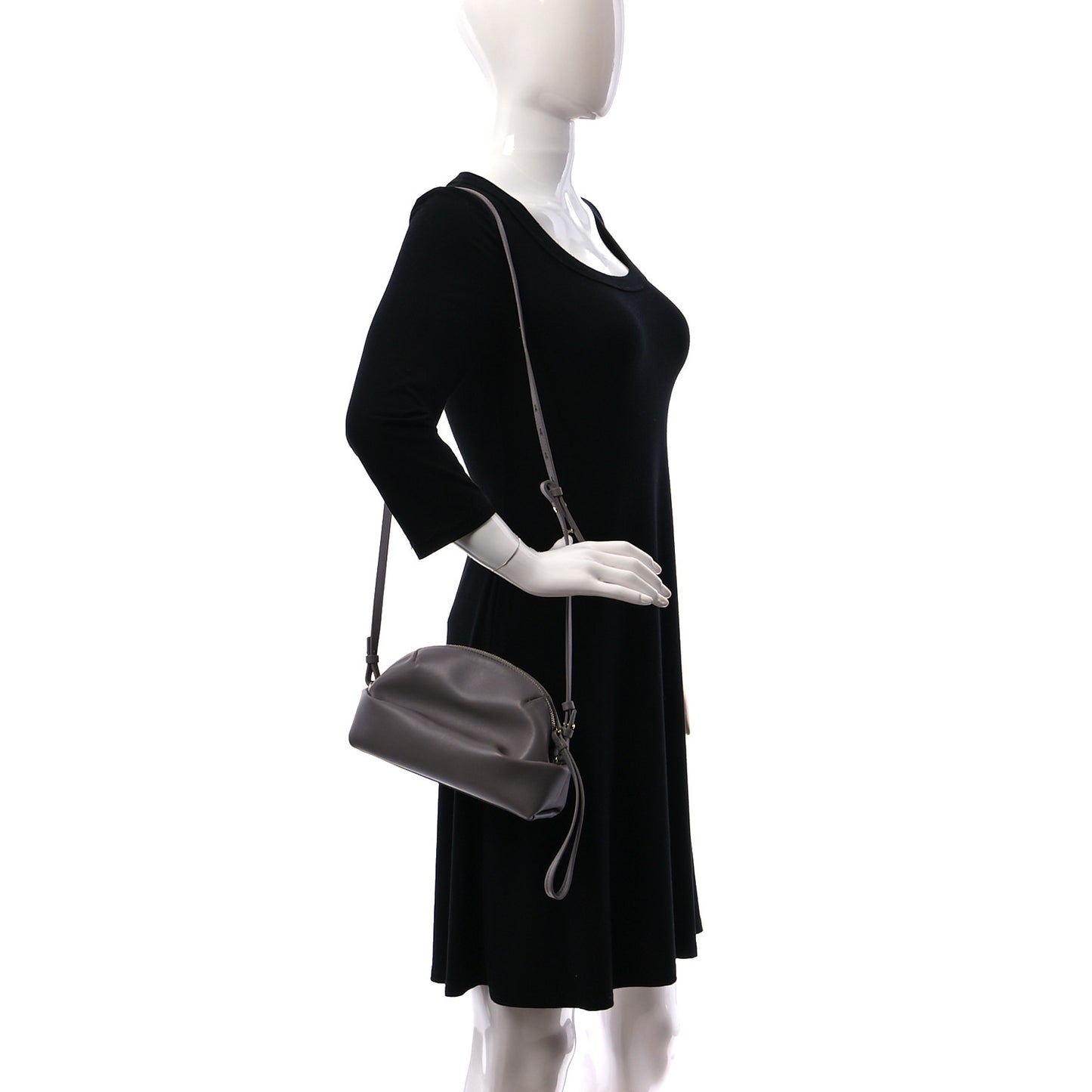 Calfskin Mini Judy Shoulder Bag Cashmere Grey