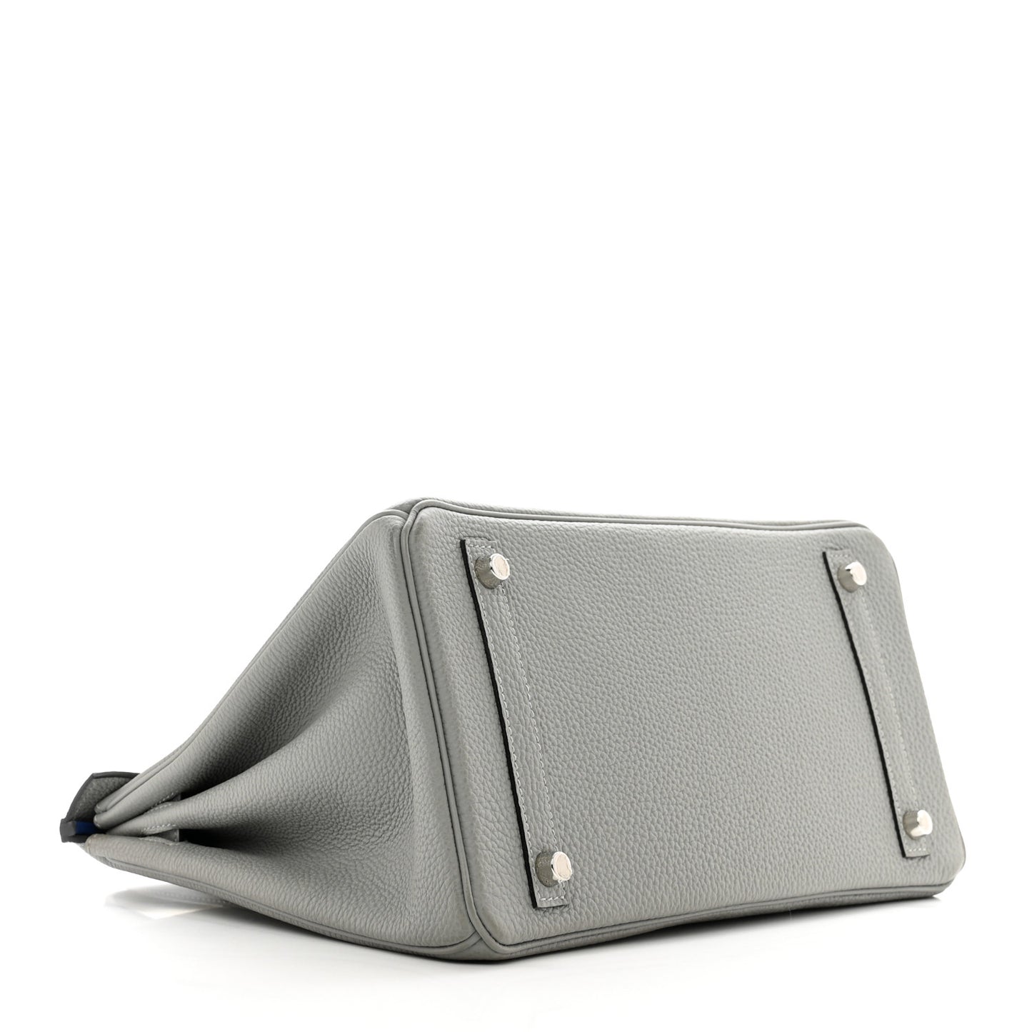 Togo Horseshoe Birkin 30 Gris Mouette Bleu Electrique