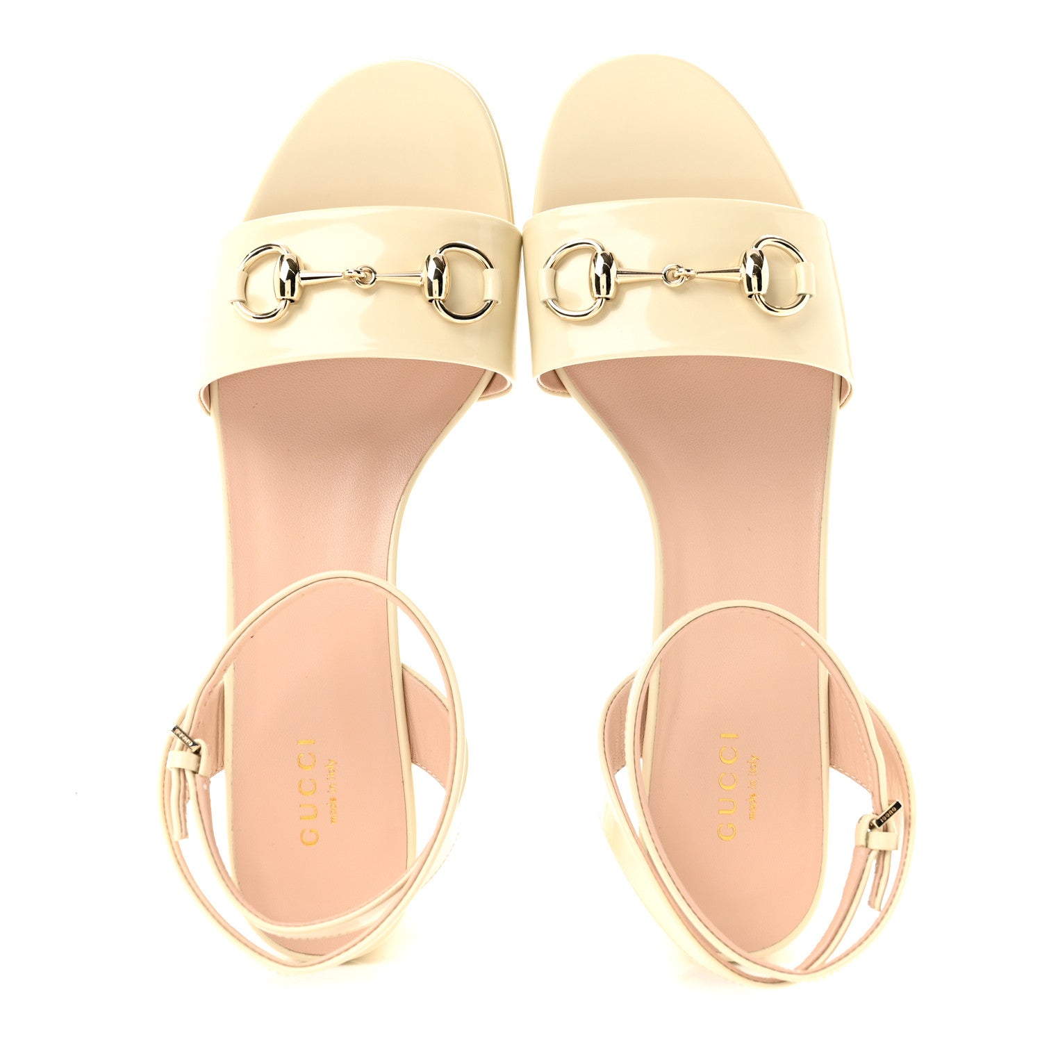Gucci Superlight Calfskin Horsebit Platform Sandals  39.5 New Ivory 2 of 9