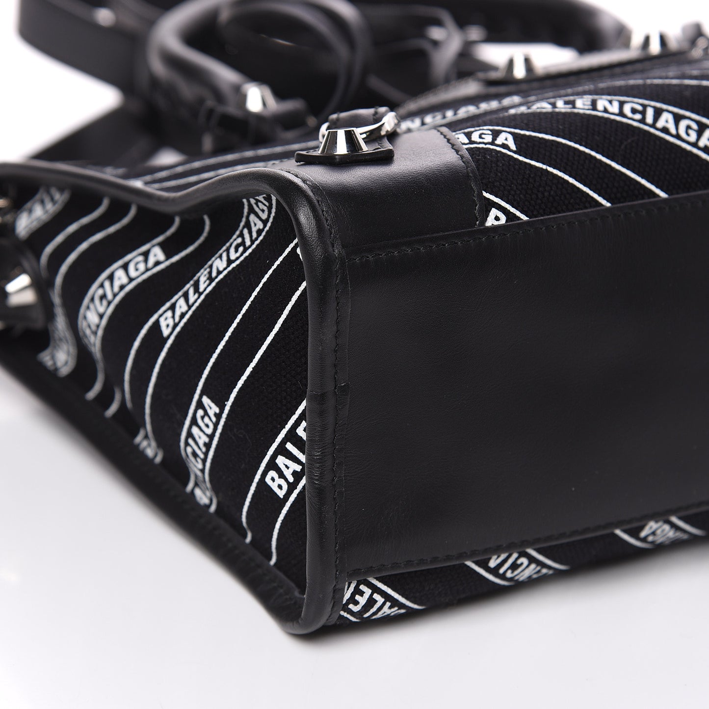 Canvas Satin Calfskin Diagonal Allover Logo Print Classic Silver Hardware S City Black White