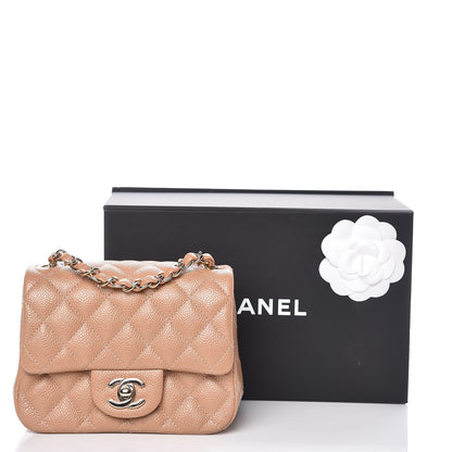 Chanel Caviar Quilted Mini Square Flap Beige 10 of 10
