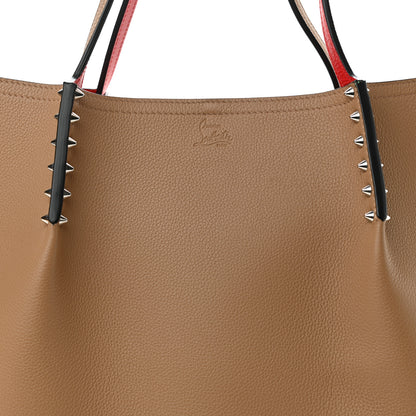 Christian Louboutin Calfskin Large Cabarock Spikes Tote Nude 7 of 9