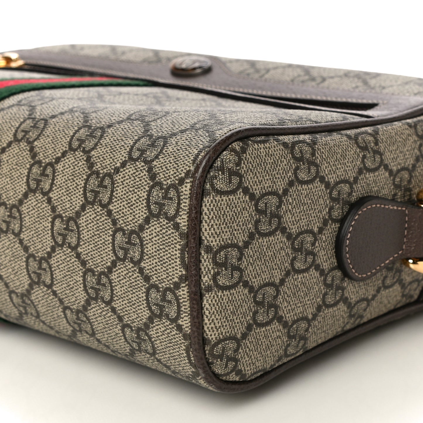 GG Supreme Monogram Web Small Ophidia Shoulder Bag Brown