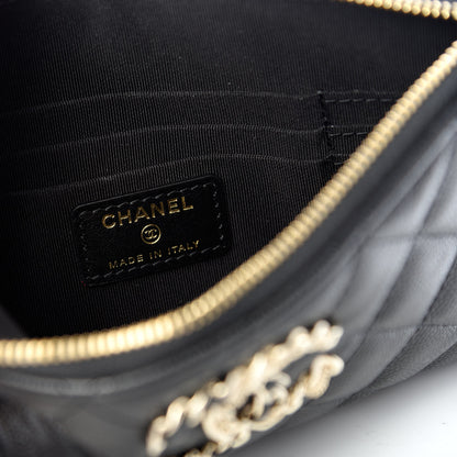 Chanel Caviar Quilted French New Wave Small CC Pouch Black 5 of 7