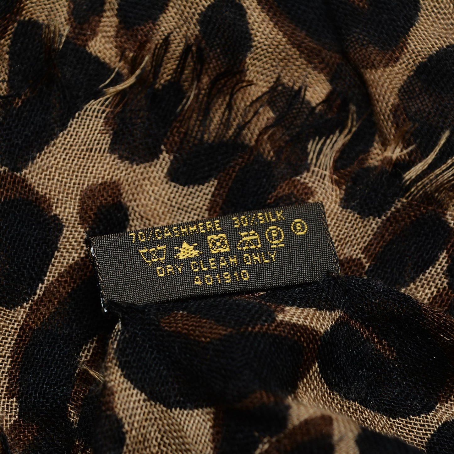 Cashmere Silk Leopard Stole Brown