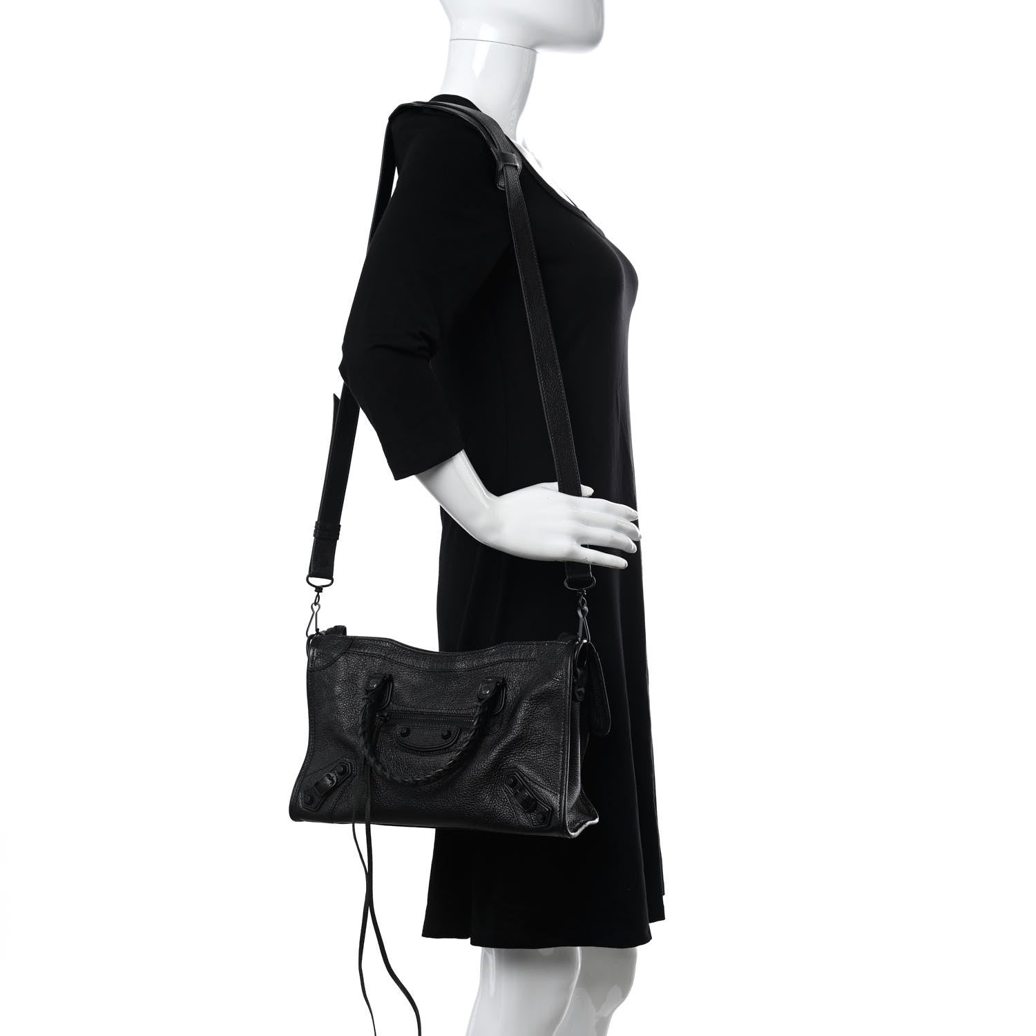 Balenciaga Chevre Black Metallic Edge Hardware S City Black 2 of 11