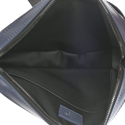 Louis Vuitton Calfskin Monogram Shadow Duo Messenger Navy Blue 4 of 7