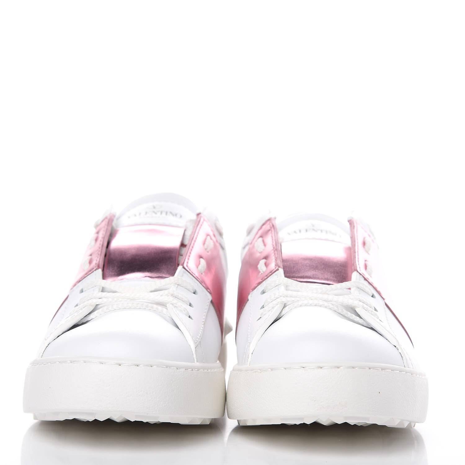 Valentino Garavani Calfskin Rockstud Open Sneakers 40 White Giacinto 2 of 9