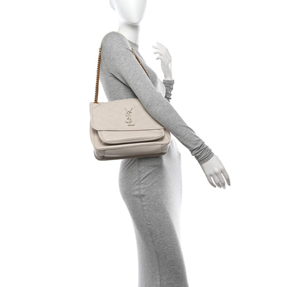 Saint Laurent Lambskin Matelasse Monogram Medium Niki Chain Satchel Crema Soft 2 of 11