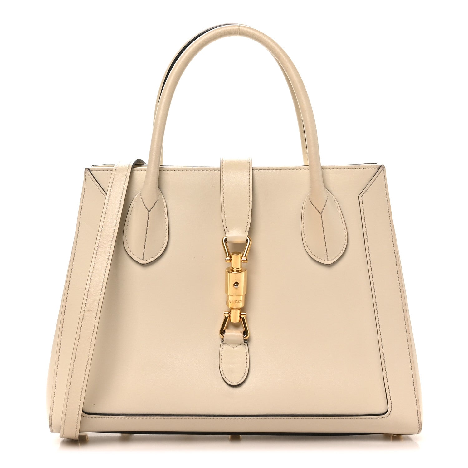 Gucci Boarded Plutone Calfskin Medium Jackie 1961 Tote Mystic White 1 of 10