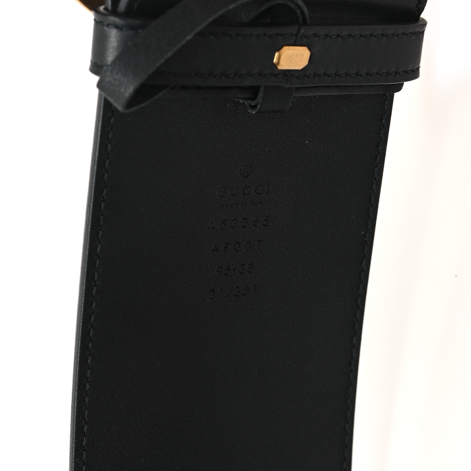 Gucci Calfskin Double G Wide Belt 95 38 Black 3 of 5