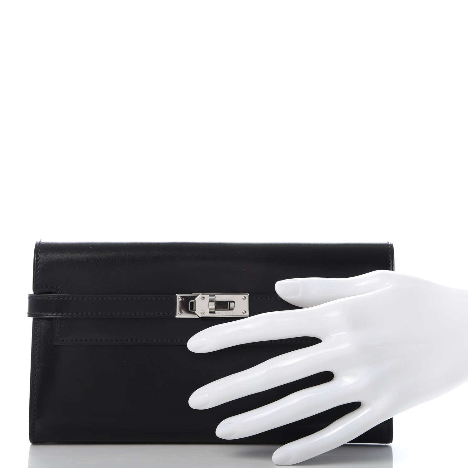 Hermes Box Kelly Longue Wallet Black 2 of 9