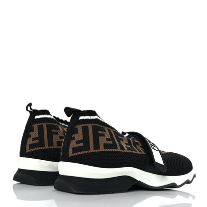 Fendi Stretch Yarn FF Stiff Band Rockoko Sneakers 39 Black White Tobacco 4 of 8