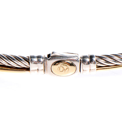 David Yurman Sterling Silver 18K Yellow Gold Crossover Cable Choker Necklace 5 of 5