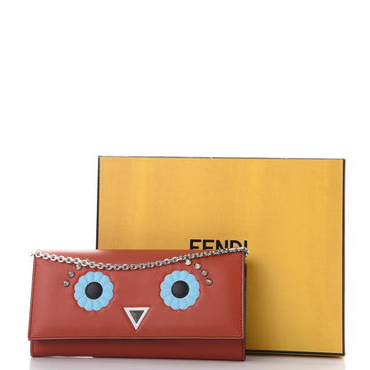 Fendi Vitello Century Lucido Hypnoteyes Studded Continental Wallet On Chain Bloody Mary Turchese Pallido Multicolor 10 of 10