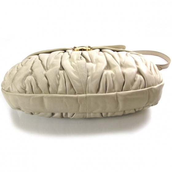 Miu Miu Leather Matelasse Coffer Hobo Bianco 4 of 12