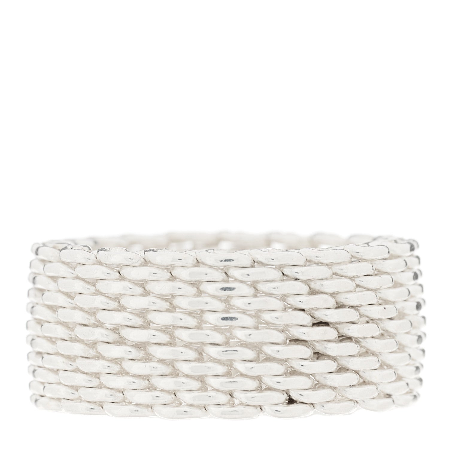 Tiffany Sterling Silver Somerset Mesh Ring 56 7.5 3 of 4