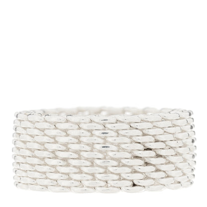 Tiffany Sterling Silver Somerset Mesh Ring 56 7.5 3 of 4