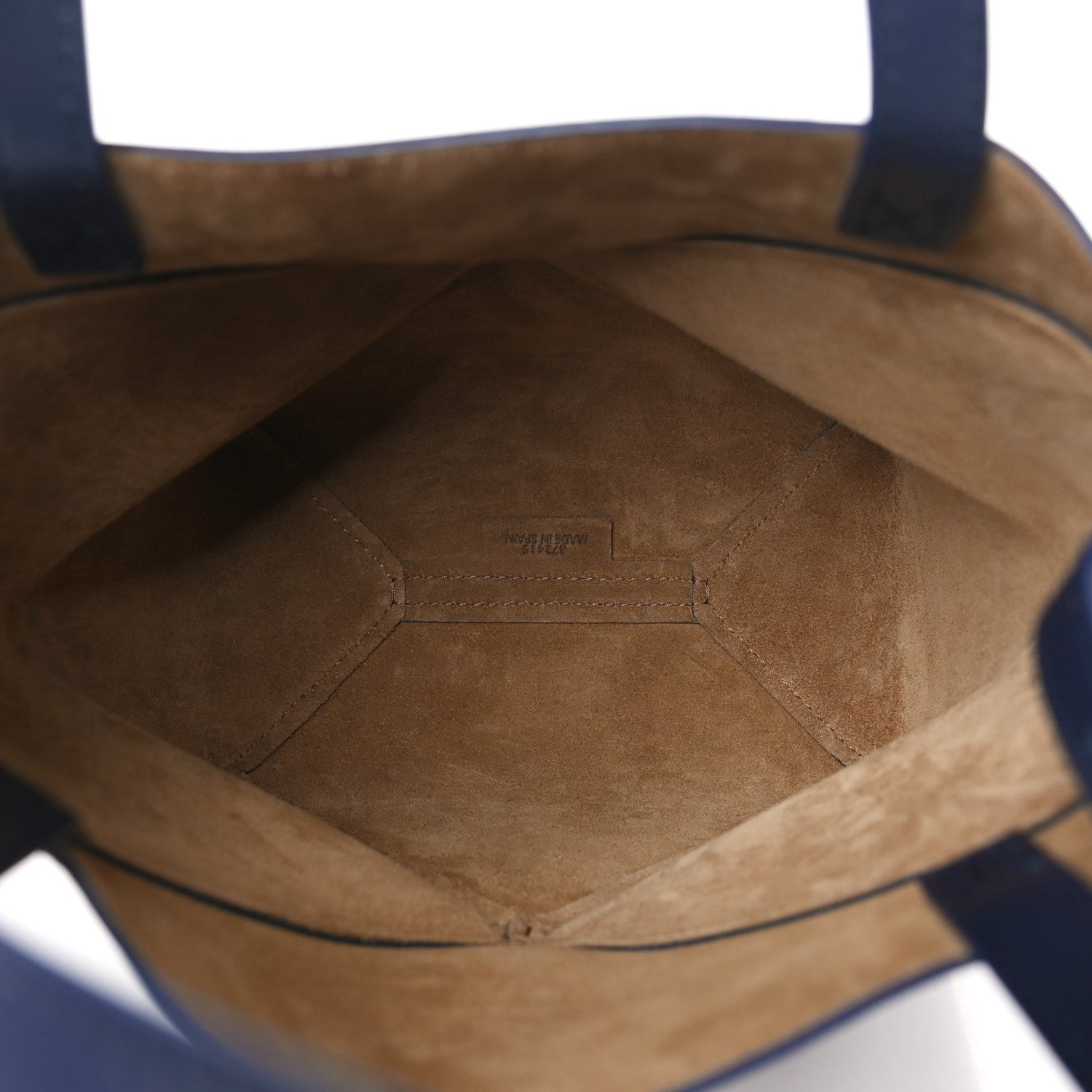 Loewe Shiny Calfskin Mini Puzzle Fold Tote Navy 5 of 9
