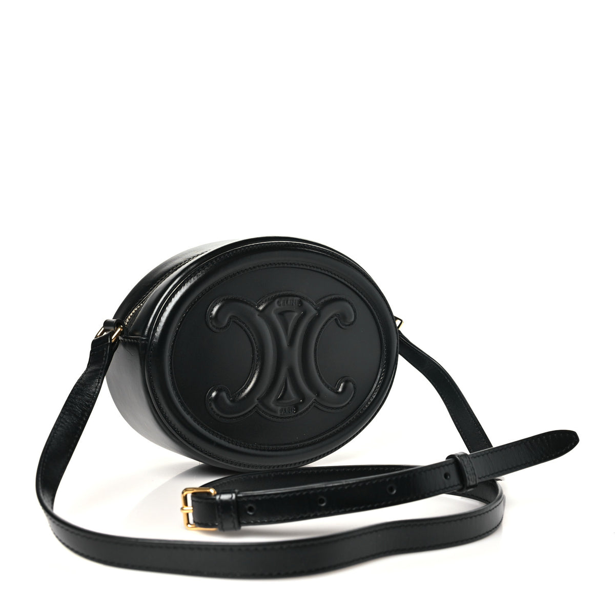 Smooth Calfskin Cuir Triomphe Oval Bag Black