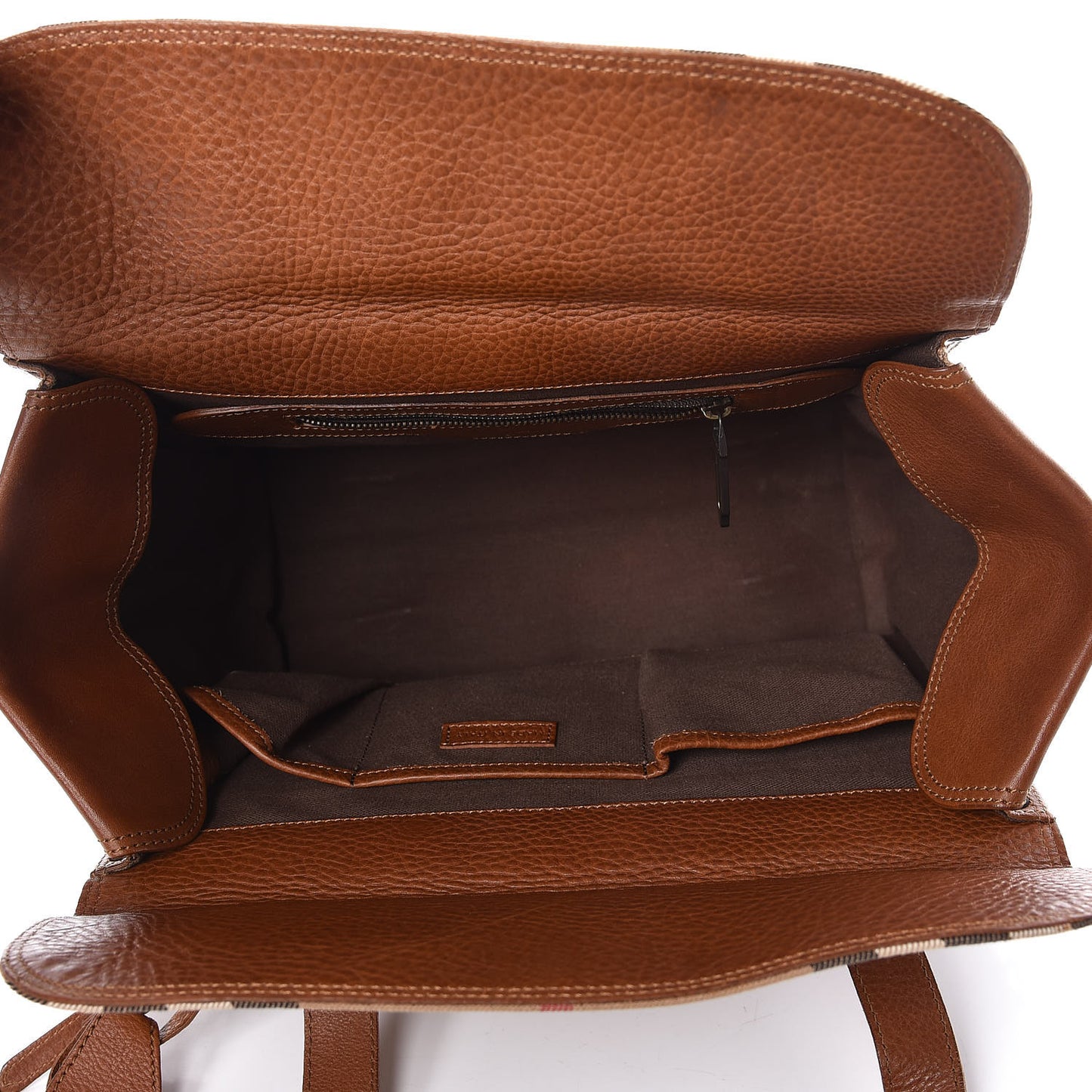 House Check Tote Dark Tan