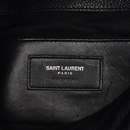 Saint Laurent Grained Calfskin Matelasse Chevron Medium Monogram Chain Bag Black 8 of 9