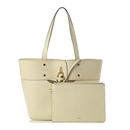 Chloe Smooth Grained Calfskin Small Aby Tote White 1 of 13