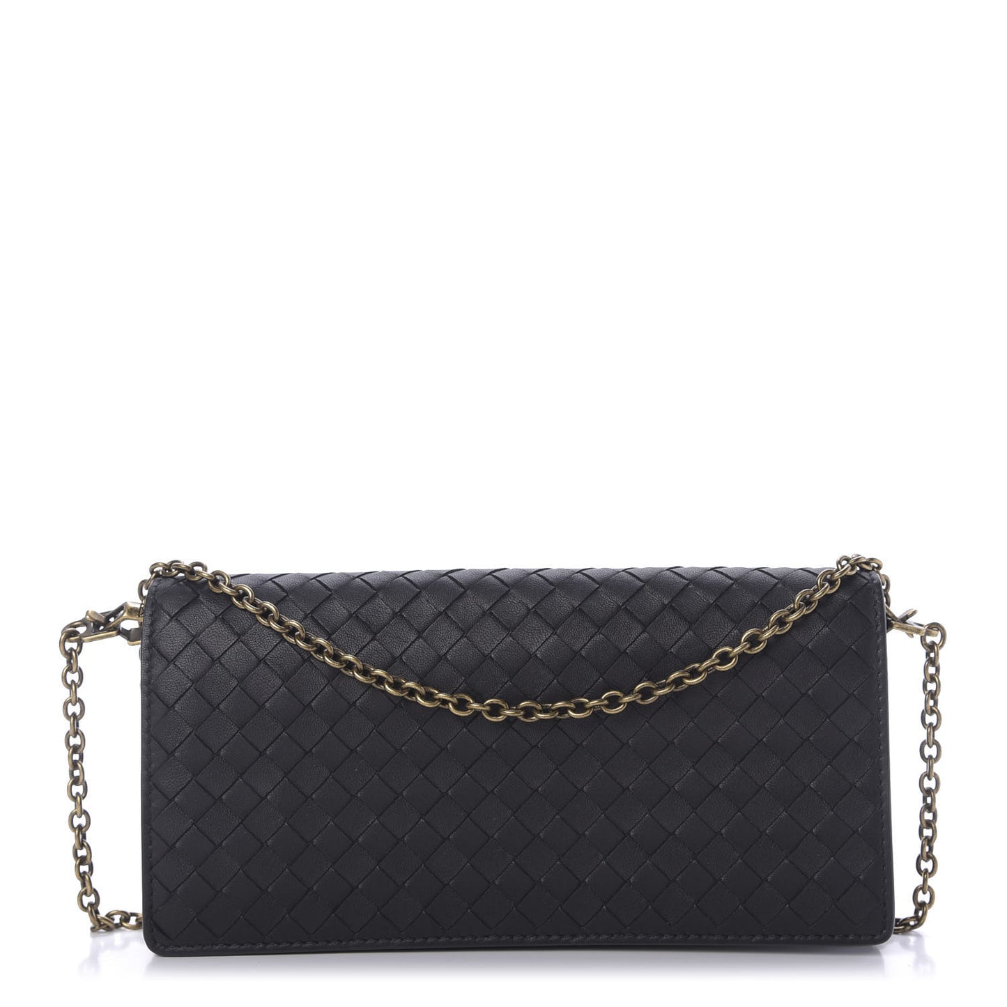 Nappa Intrecciato Continental Wallet on Chain Black