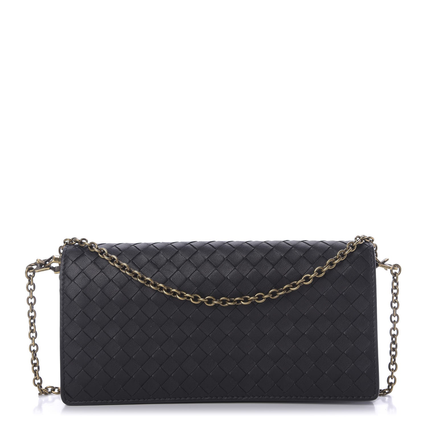 Bottega Veneta Nappa Intrecciato Continental Wallet on Chain Black 1 of 9