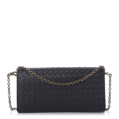 Bottega Veneta Nappa Intrecciato Continental Wallet on Chain Black 1 of 9