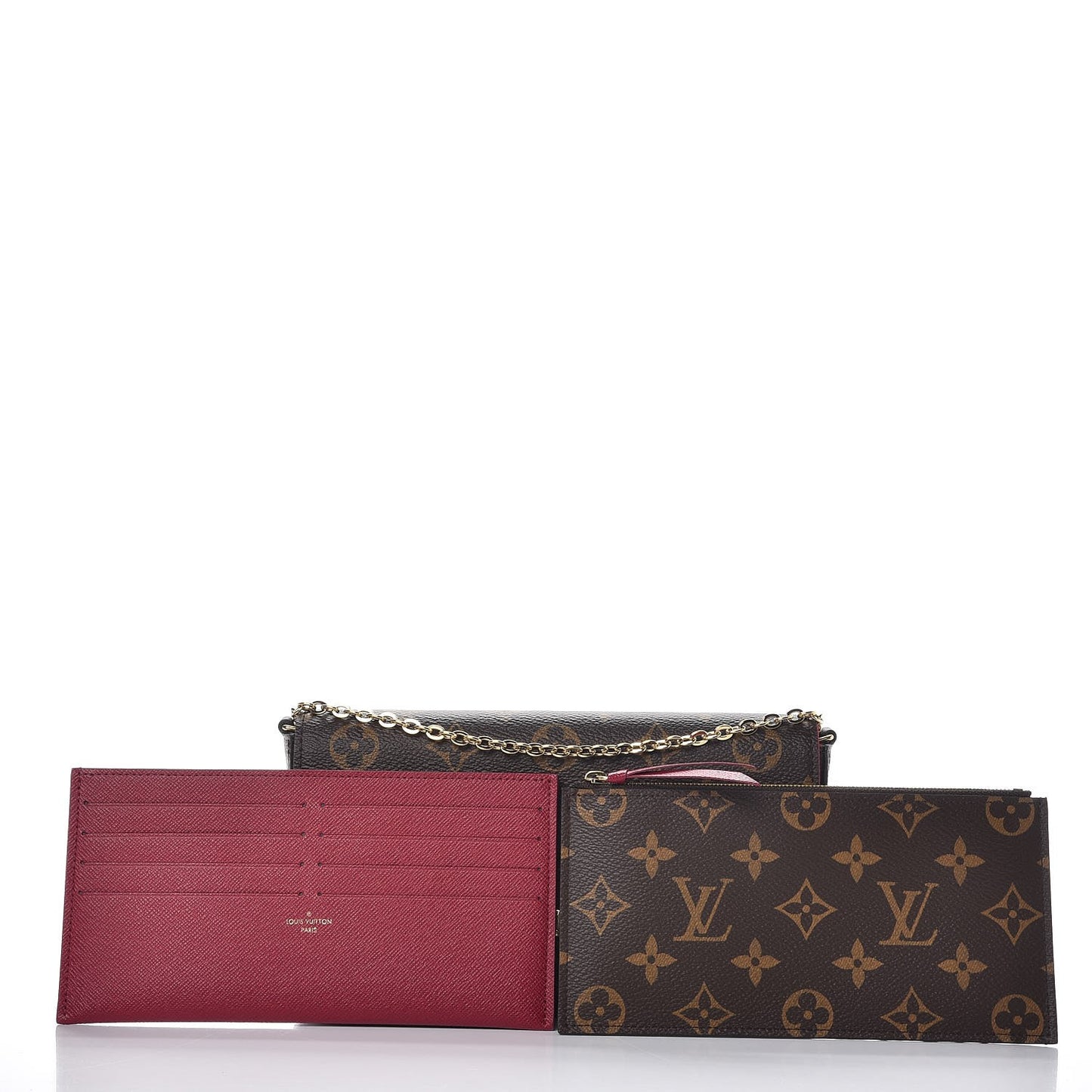 Monogram Pochette Felicie Chain Wallet Fuchsia