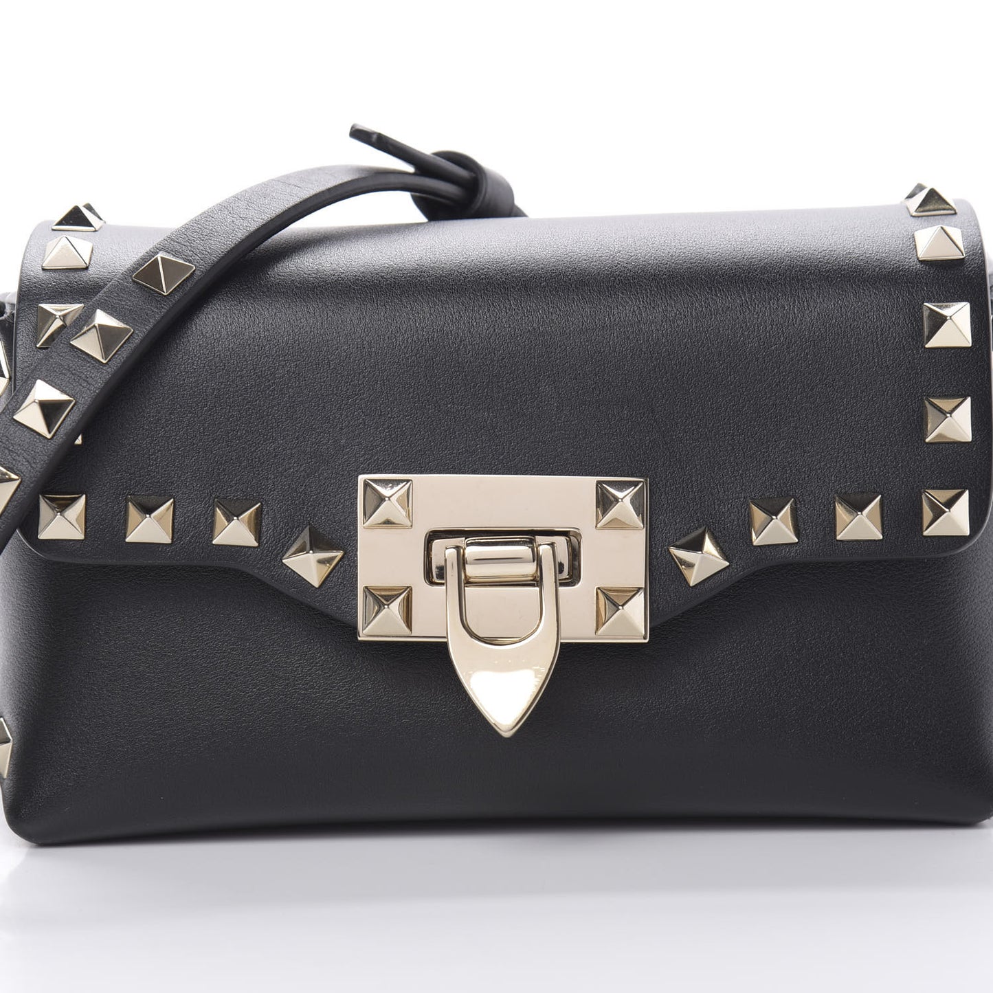 Vitello Mini Rockstud Crossbody Bag Black