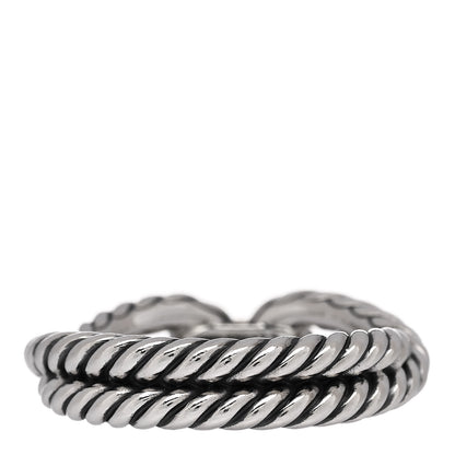 David Yurman Sterling Silver 18K Yellow Gold Cable Loop Ring 54 7 3 of 4