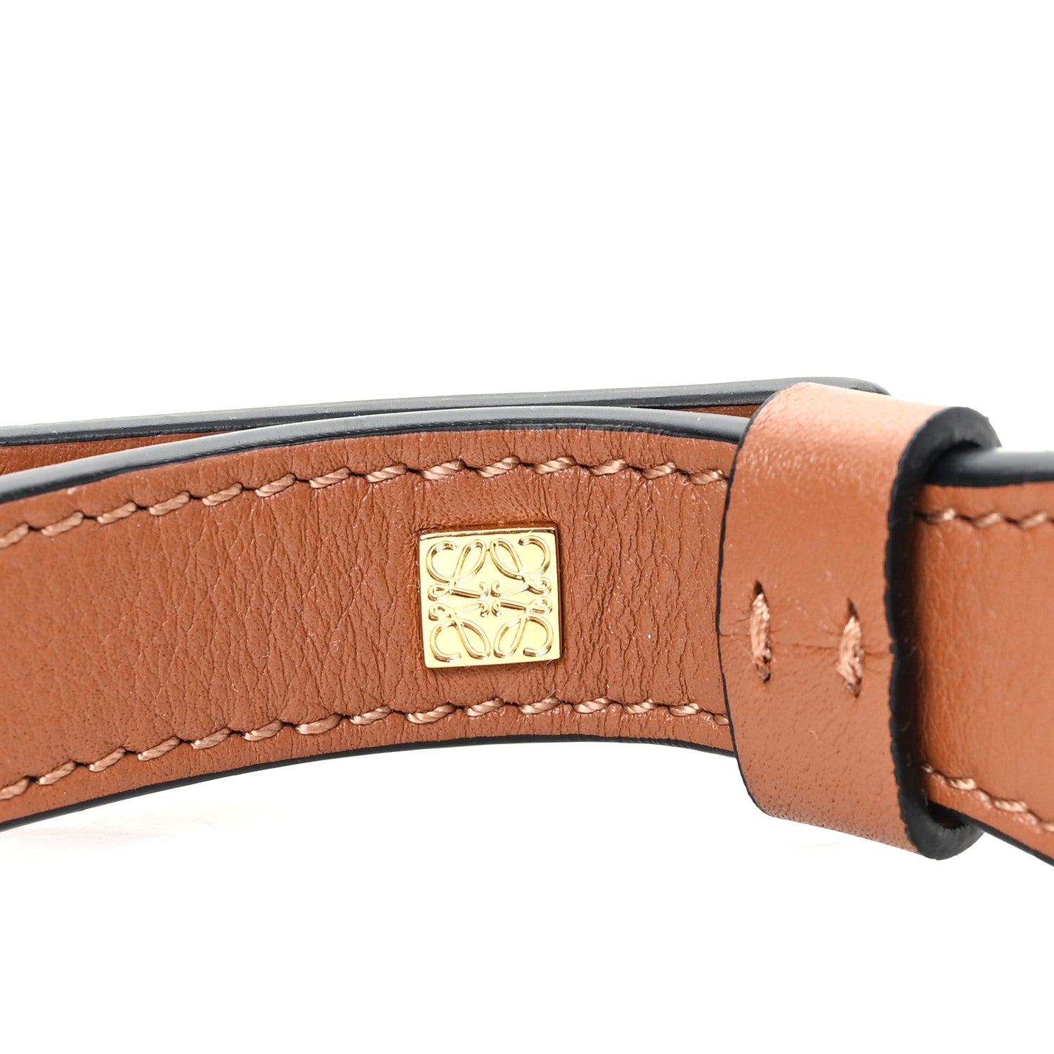 Loewe Calfskin Branded Short Strap Tan 3 of 4
