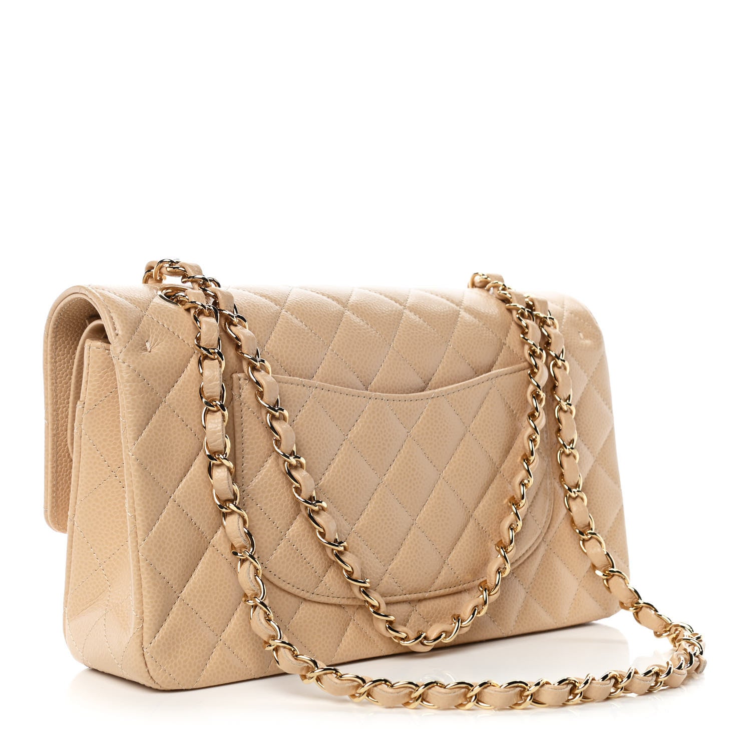 Chanel Caviar Quilted Medium Double Flap Beige 3 of 11