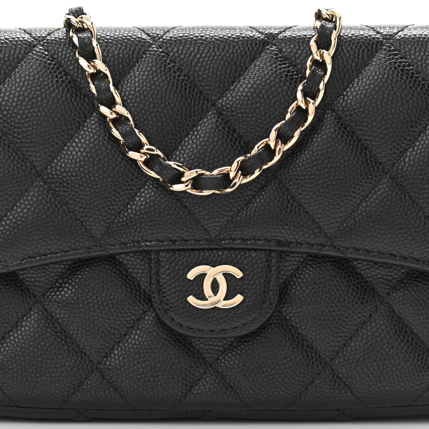 Chanel Caviar Quilted Flap Phone Holder With Chain Black 10 of 13