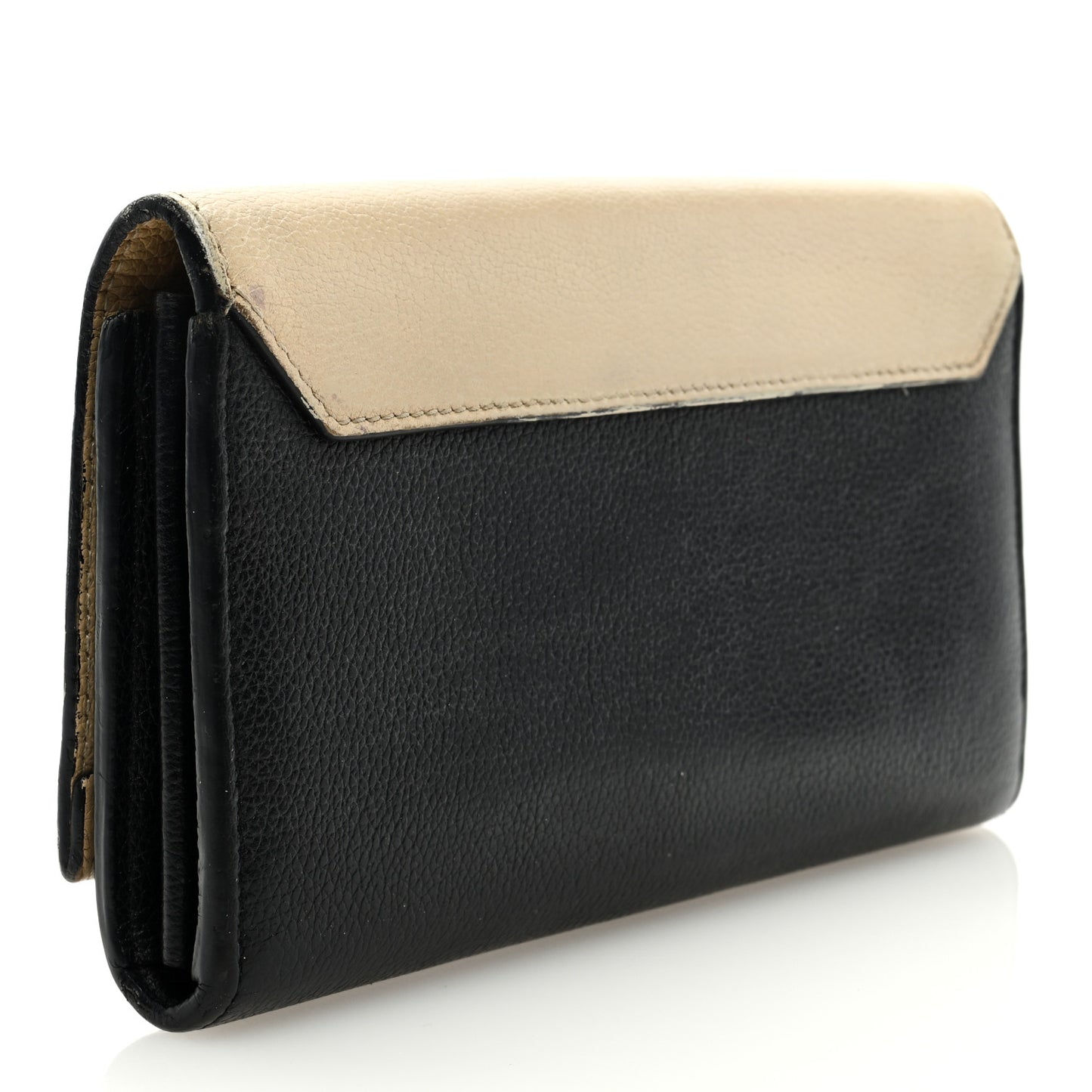 Calfskin Lockme II Wallet Vanille Black