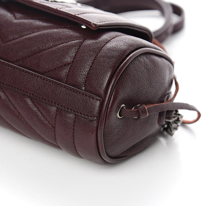 Saint Laurent Lambskin Matelasse Monogram East West Rider Bag Bordeaux 8 of 9