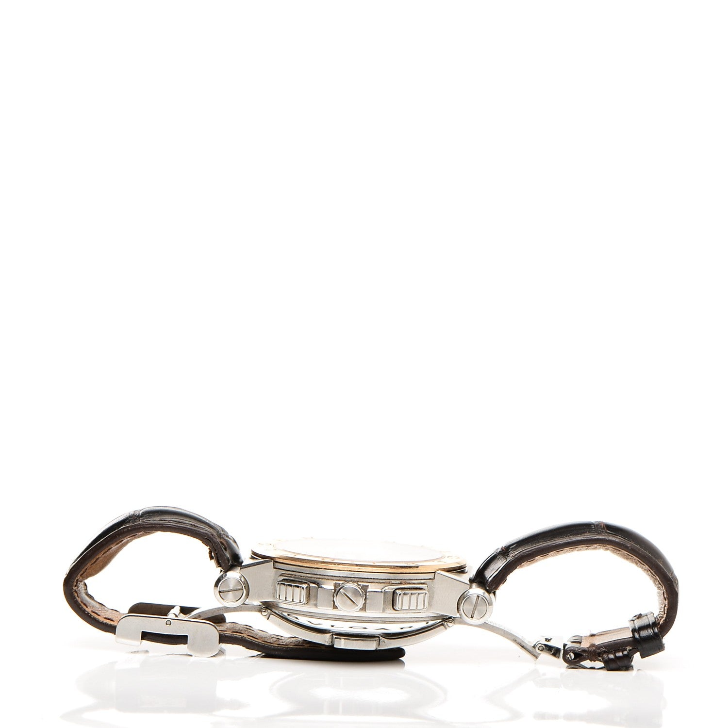 Bulgari Stainless Steel 18K Rose Gold Alligator 42mm Diagono Calibre 303 Chronograph Automatic Watch 10 of 11