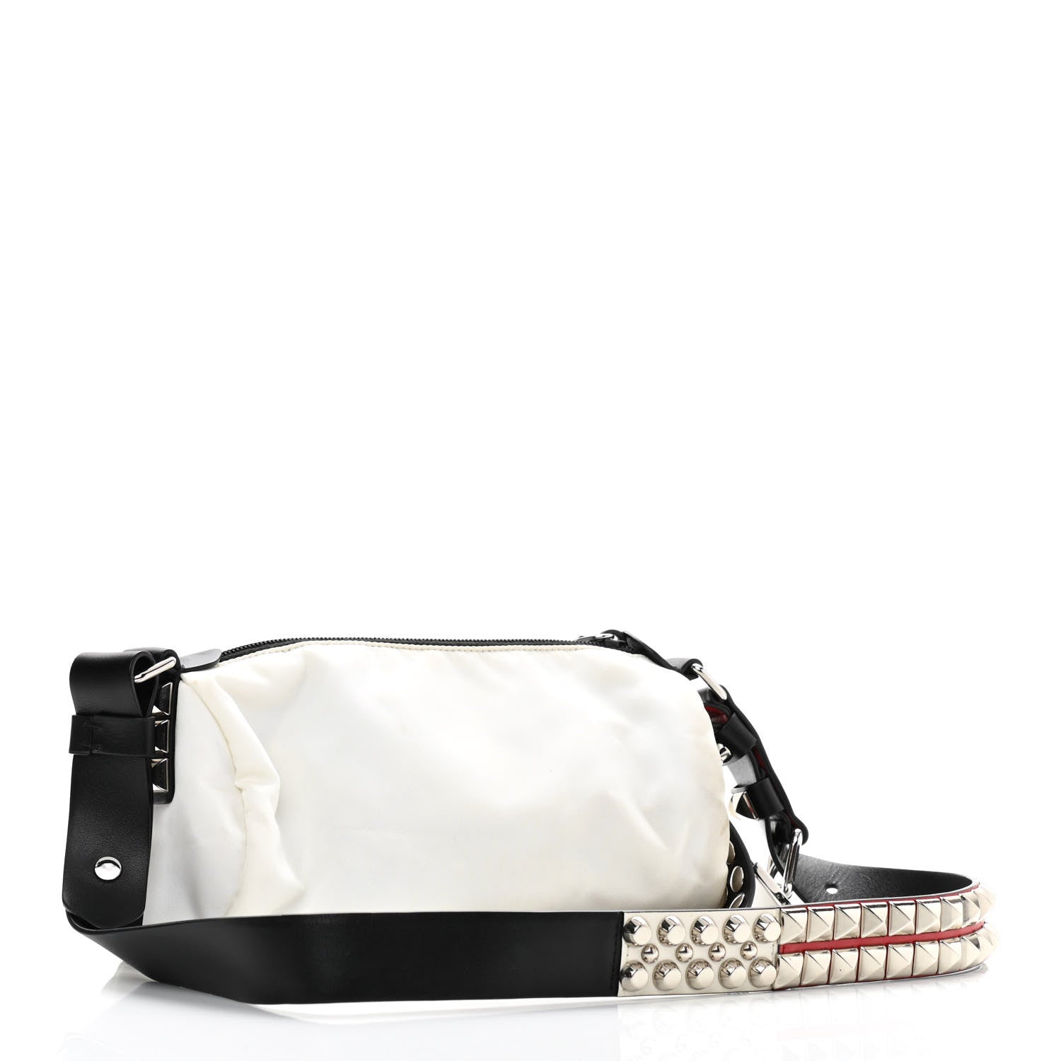 Prada Tessuto Nylon Studded New Vela Shoulder Bag White Fuoco 3 of 11