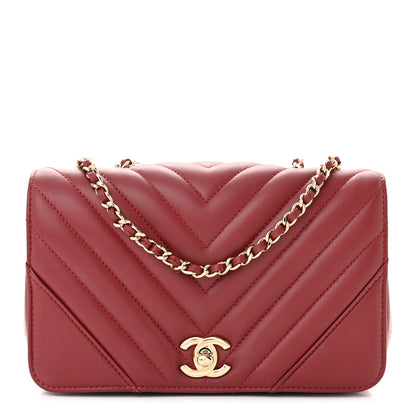 Chanel Calfskin Chevron Quilted Mini Statement Flap Red 1 of 11