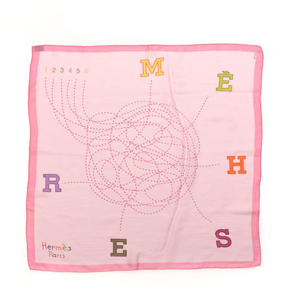 Hermes Cashmere Silk Fils Conducteurs Scarf 70 Violine Rose Pale 1 of 7