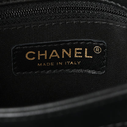 Chanel Grained Calfskin Small Chevron Chic Top Handle Flap Black 6 of 11