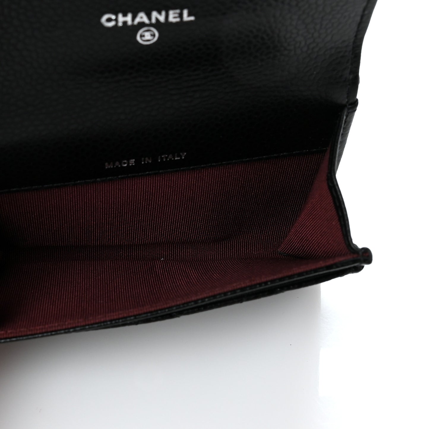 Caviar Quilted Flap Card Holder Black
