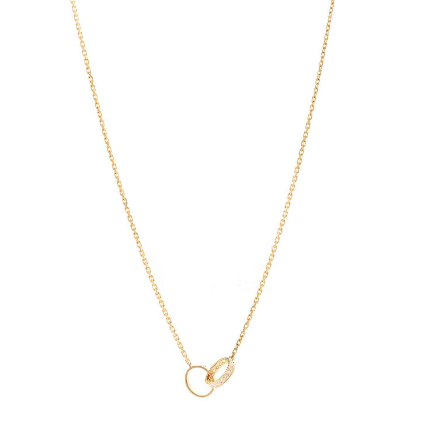18K Yellow Gold Diamond Interlocking LOVE Necklace