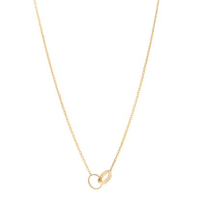 Cartier 18K Yellow Gold Diamond Interlocking LOVE Necklace 1 of 4