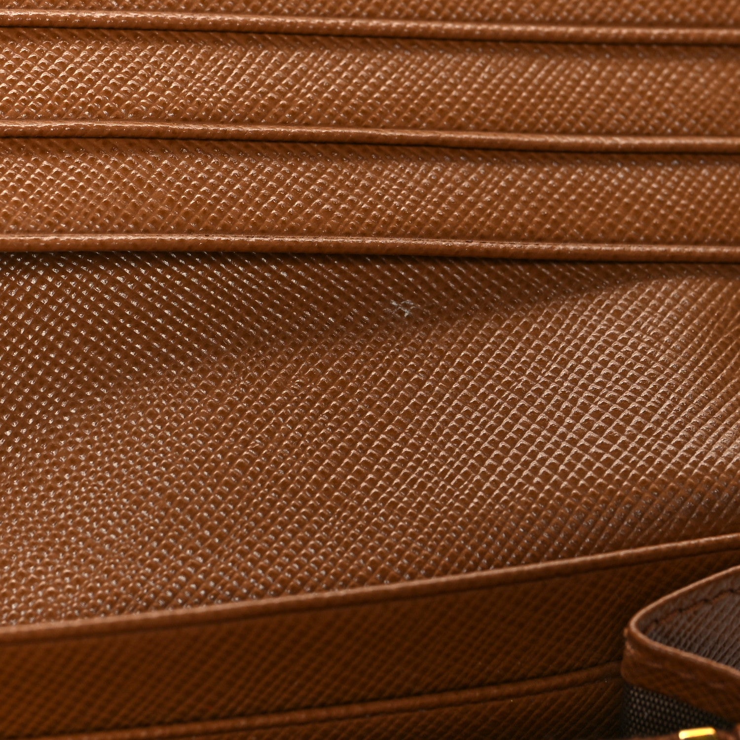 Prada Saffiano Continental Flap Wallet Caramel 9 of 10