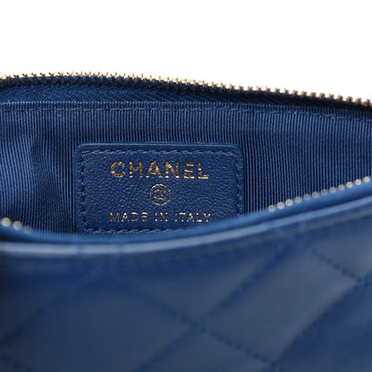 Chanel Lambskin Quilted Classic Flat Wallet Pouch Blue 6 of 8